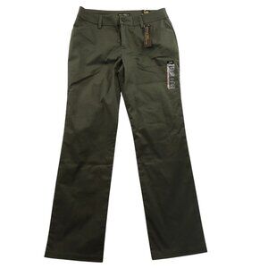 NWT Lee Womens Pants Size 8 Relaxed Fit Straight Leg Wrinkle-Free Mid Rise Green